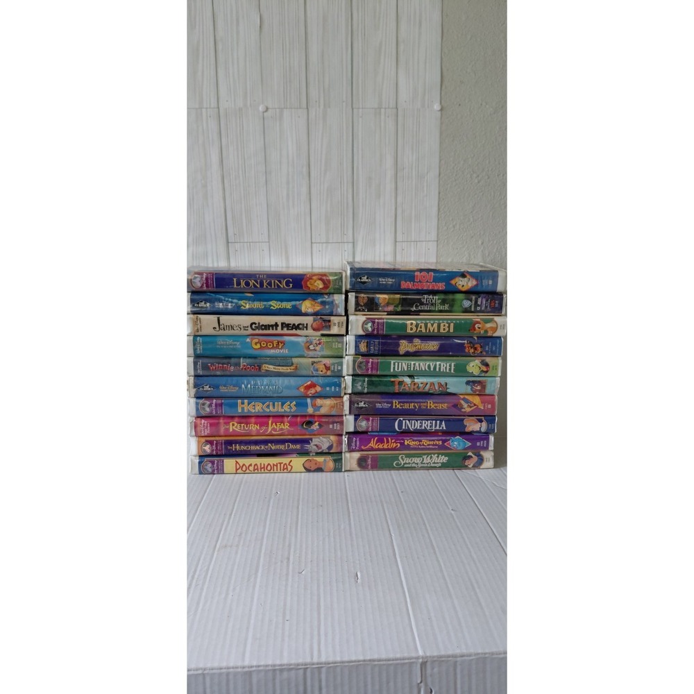 VHS Lot Of 20 Collection Walt Disney Movies Untested Boxes Water Damage  "As Is"